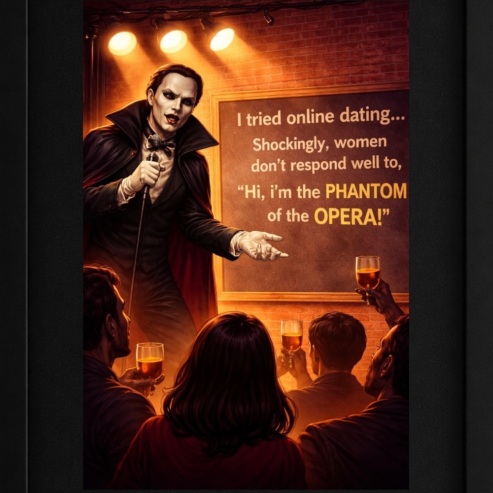 A.I. Comedy Stand‑Up Art Print 8x10 Frame